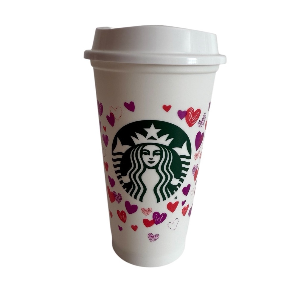Starbucks 2022 Valentines 16 0z reusable cup with color changing hearts